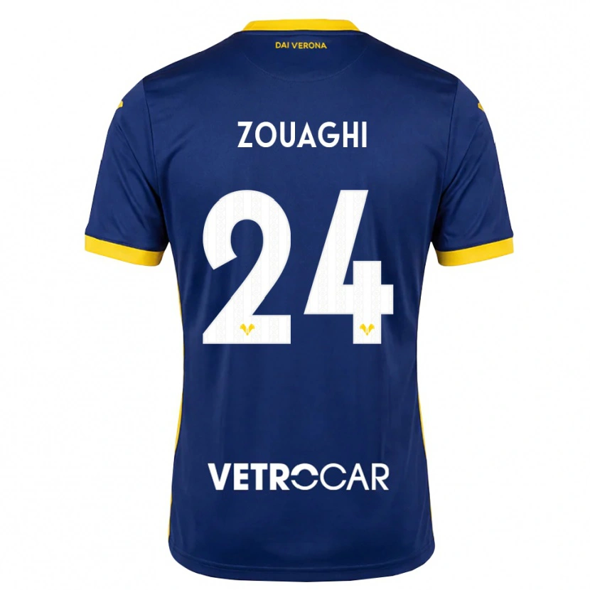 DanxenメンズThomas Zouaghi#24ロイヤルブルー イエロー ホワイトホームシャツ2026/27ジャージーユニフォーム