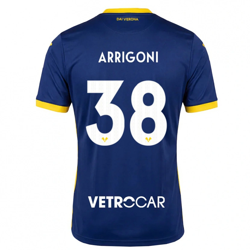 DanxenメンズArrigoni#38ロイヤルブルー イエロー ホワイトホームシャツ2026/27ジャージーユニフォーム