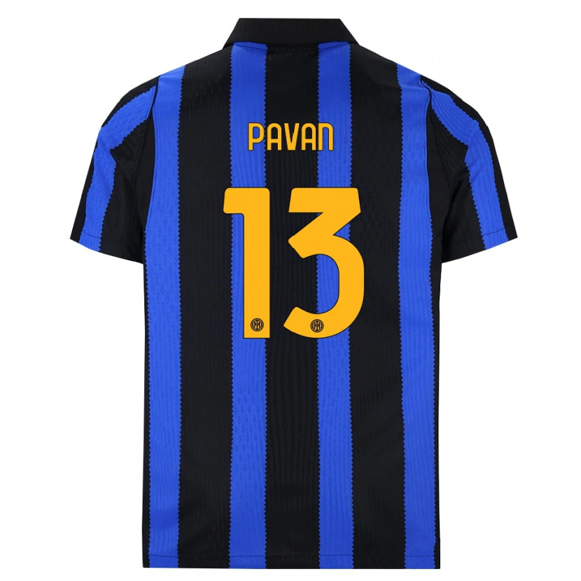DanxenメンズFederico Pavan#13ブラック ブルー イエローホームシャツ2026/27ジャージーユニフォーム
