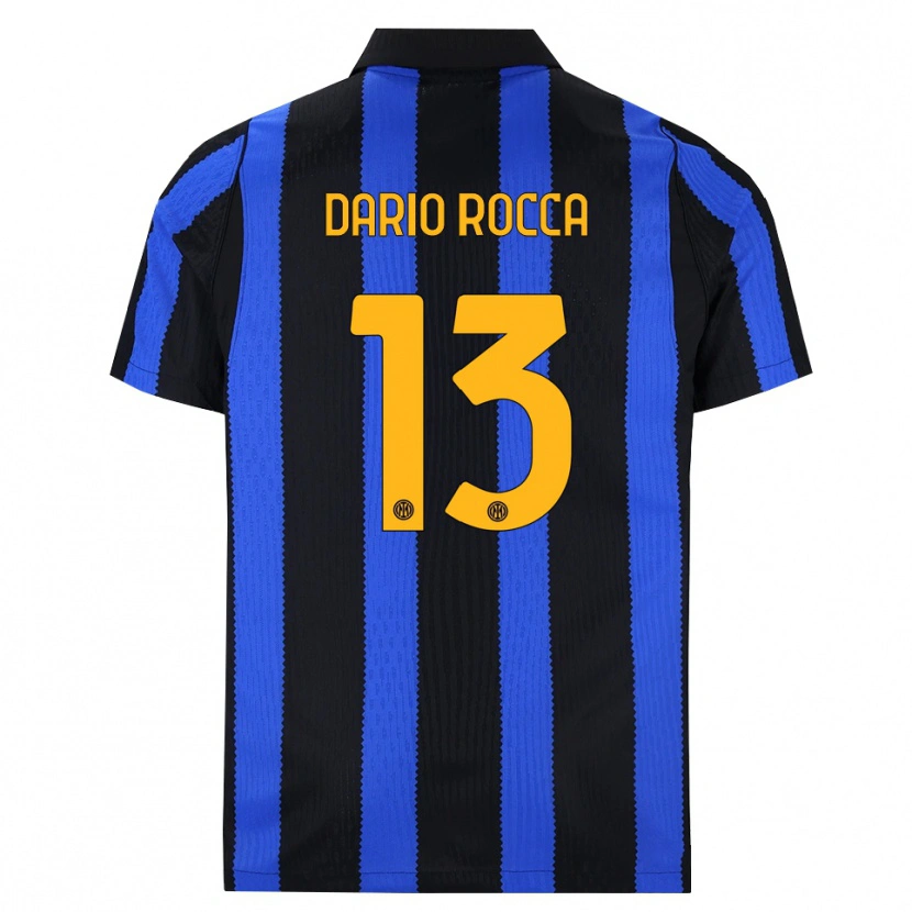 DanxenメンズEdoardo Dario Rocca#13ブラック ブルー イエローホームシャツ2026/27ジャージーユニフォーム