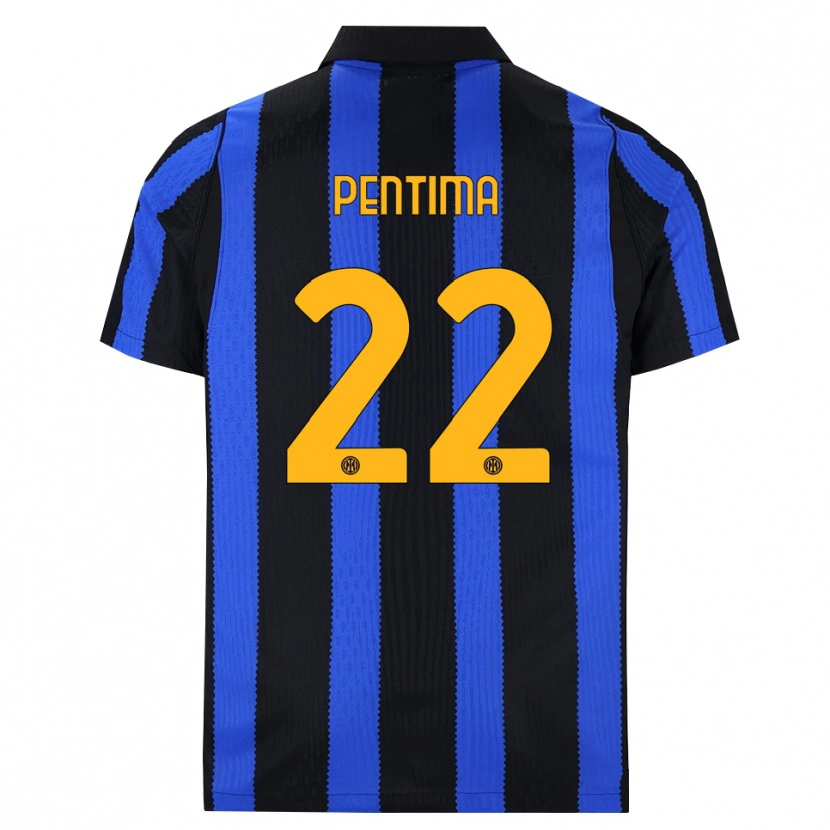 DanxenメンズAlessandro Pentima#22ブラック ブルー イエローホームシャツ2026/27ジャージーユニフォーム