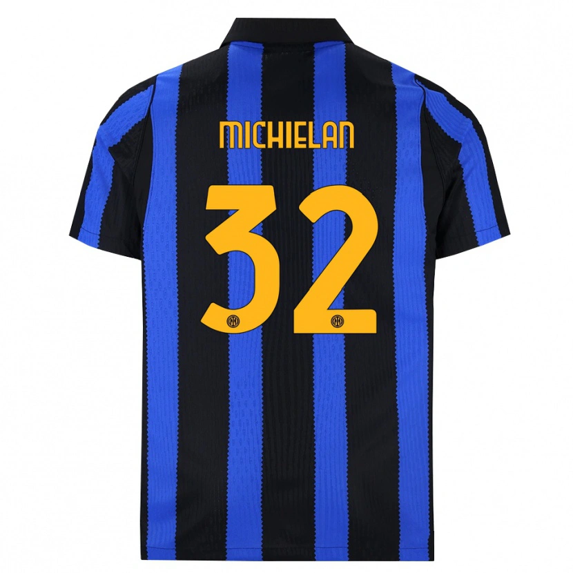 DanxenメンズMattia Michielan#32ブラック ブルー イエローホームシャツ2026/27ジャージーユニフォーム