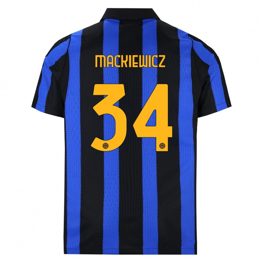 DanxenメンズPatryk Mackiewicz#34ブラック ブルー イエローホームシャツ2026/27ジャージーユニフォーム