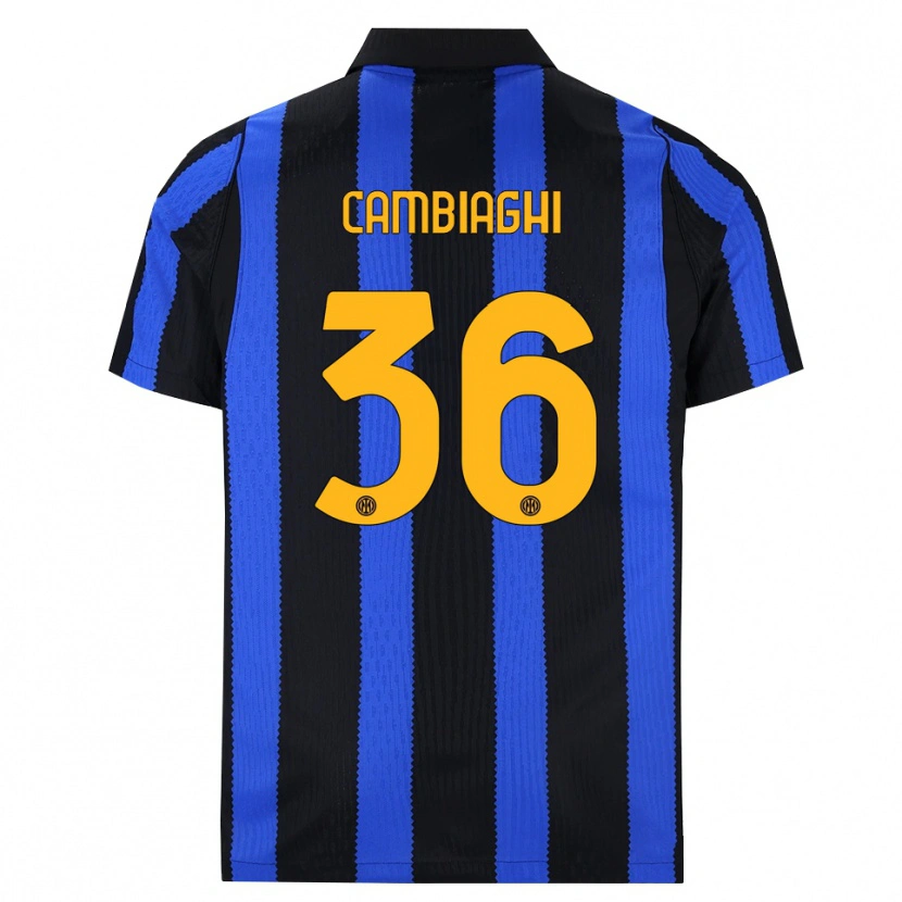 DanxenメンズMichela Cambiaghi#36ブラック ブルー イエローホームシャツ2026/27ジャージーユニフォーム