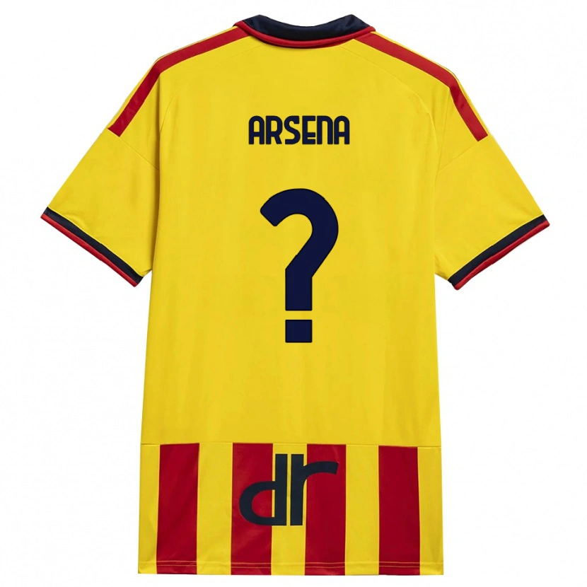 DanxenメンズMarco Arsena#0イエロー レッドホームシャツ2026/27ジャージーユニフォーム