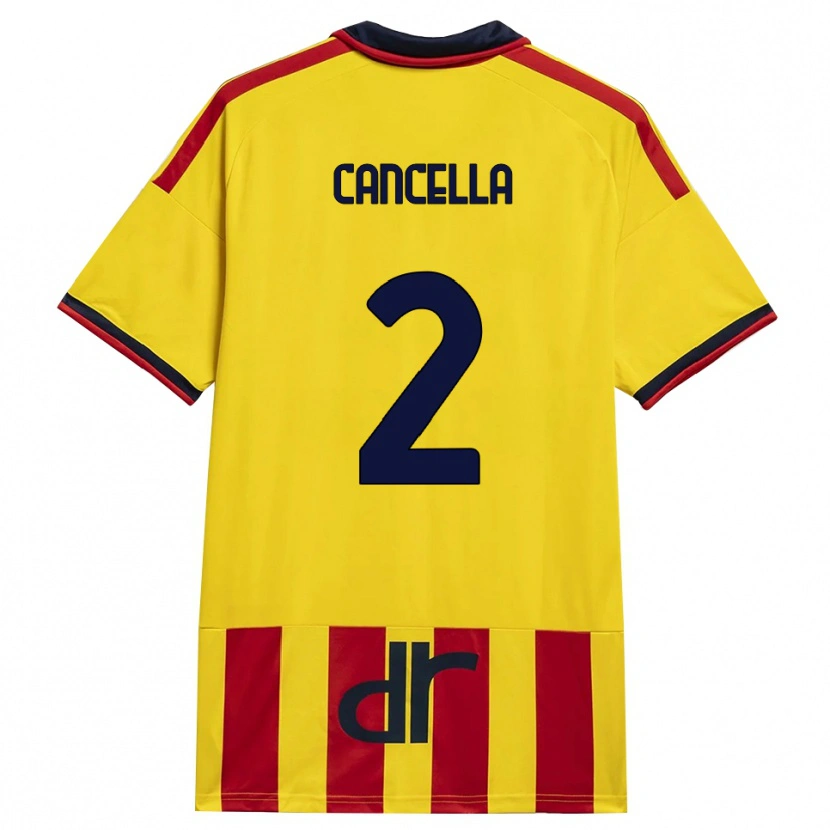 DanxenメンズDaniel Cancella#2イエロー レッドホームシャツ2026/27ジャージーユニフォーム