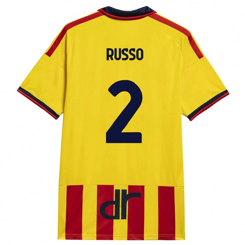 DanxenメンズLuca Russo#2イエロー レッドホームシャツ2026/27ジャージーユニフォーム