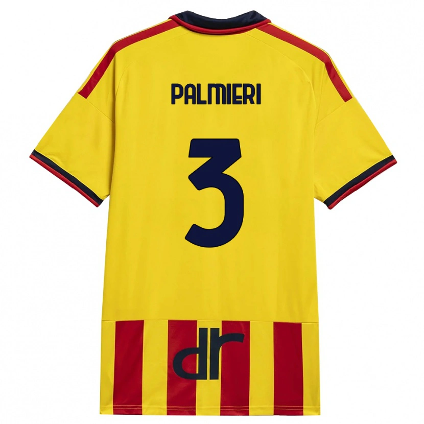 DanxenメンズAndrea Palmieri#3イエロー レッドホームシャツ2026/27ジャージーユニフォーム