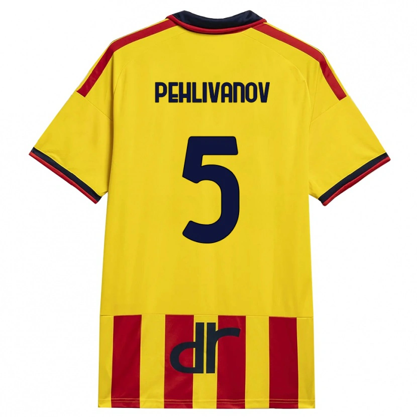 DanxenメンズCristian Pehlivanov#5イエロー レッドホームシャツ2026/27ジャージーユニフォーム