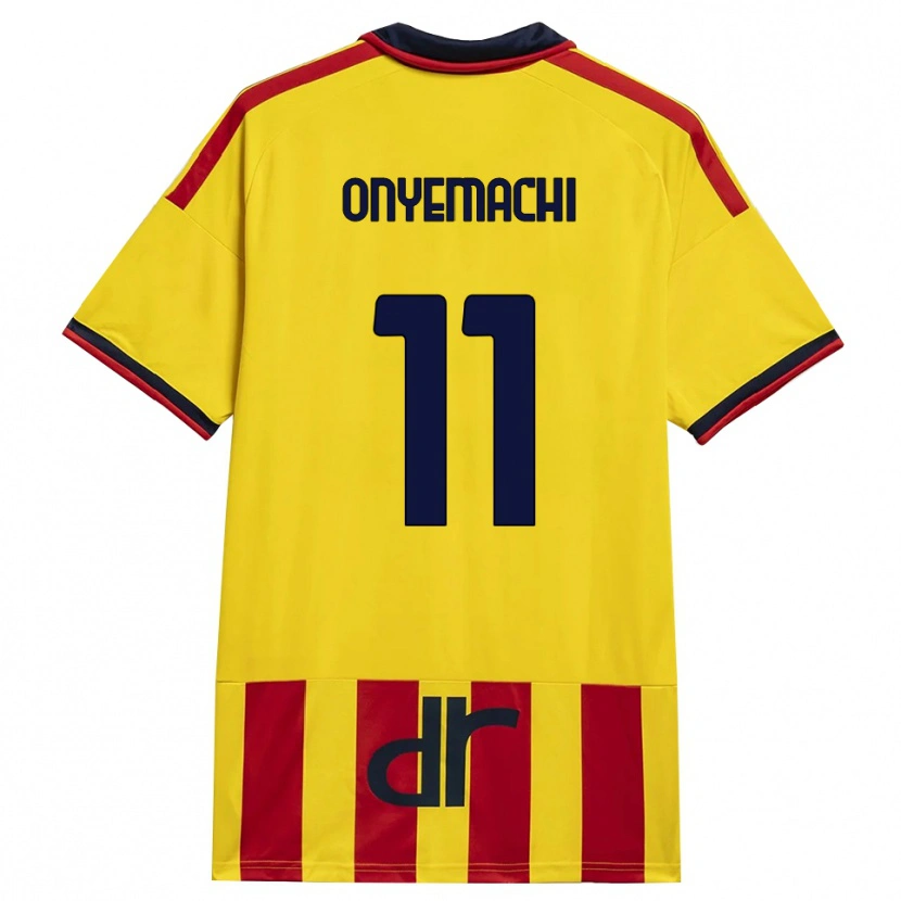 DanxenメンズDivine Onyemachi#11イエロー レッドホームシャツ2026/27ジャージーユニフォーム