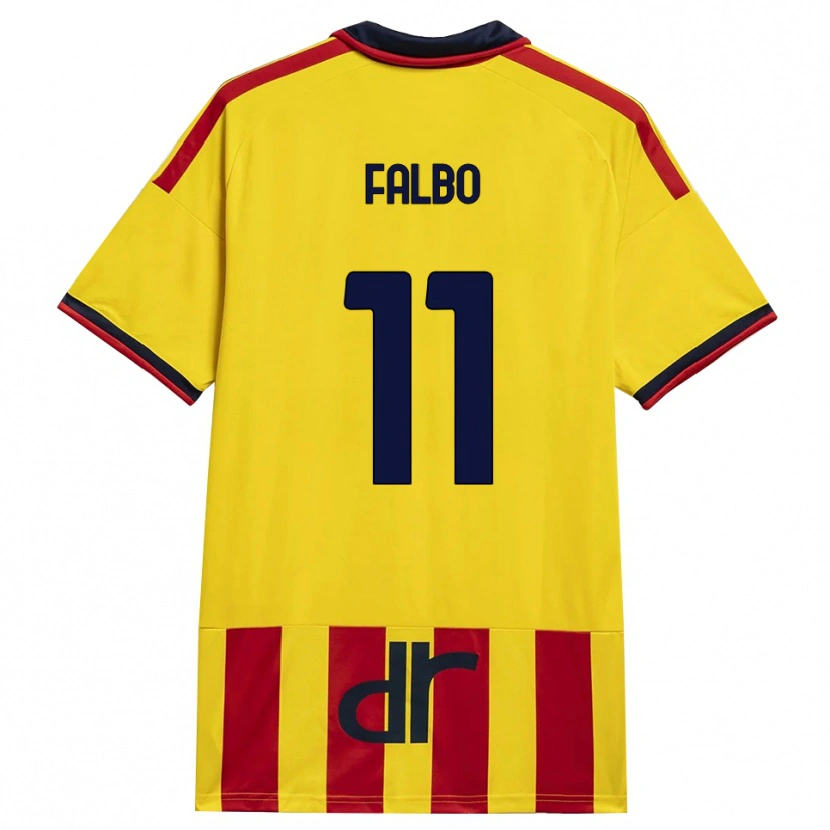 DanxenメンズAntonio Falbo#11イエロー レッドホームシャツ2026/27ジャージーユニフォーム