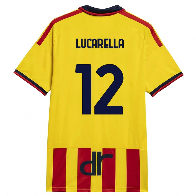 DanxenメンズAndrea Lucarella#12イエロー レッドホームシャツ2026/27ジャージーユニフォーム