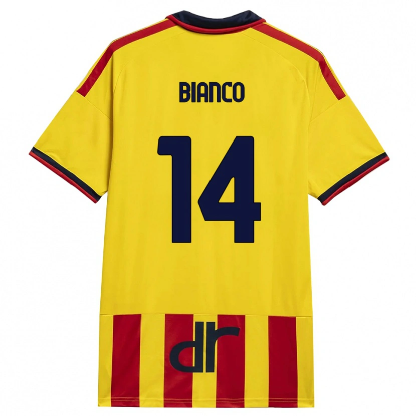 DanxenメンズGioele Bianco#14イエロー レッドホームシャツ2026/27ジャージーユニフォーム