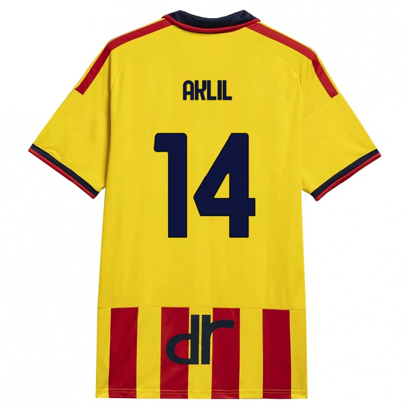 DanxenメンズLino Aklil#14イエロー レッドホームシャツ2026/27ジャージーユニフォーム