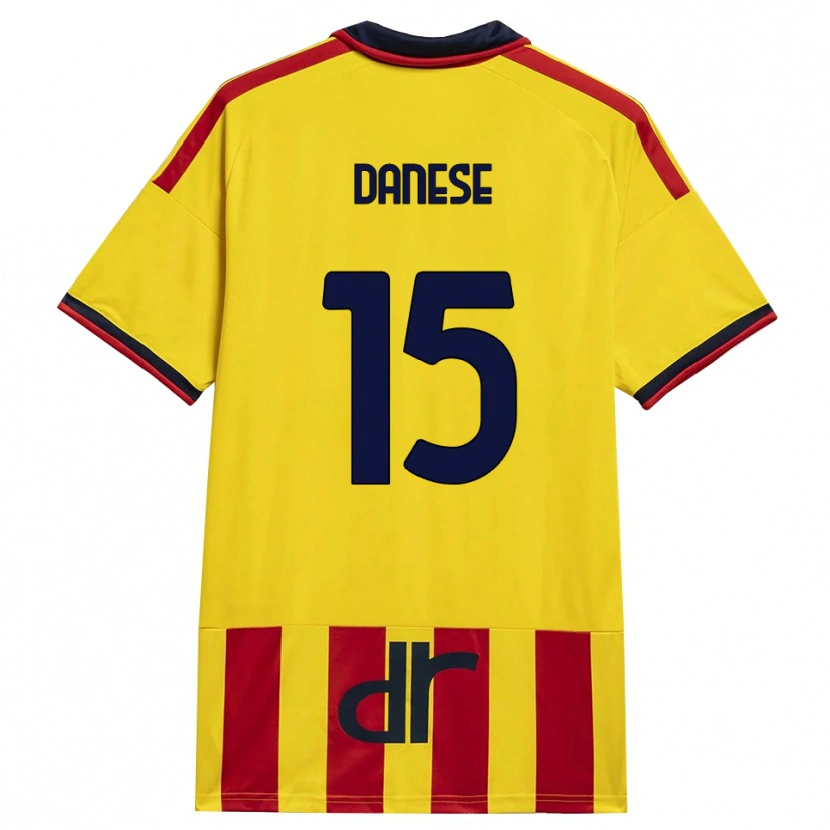 DanxenメンズTommaso Danese#15イエロー レッドホームシャツ2026/27ジャージーユニフォーム