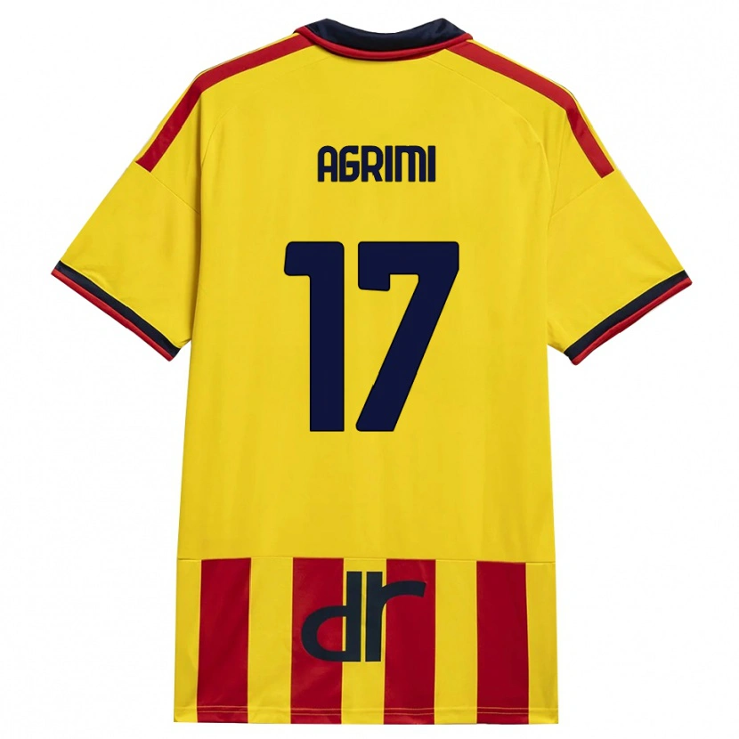 DanxenメンズMatteo Agrimi#17イエロー レッドホームシャツ2026/27ジャージーユニフォーム