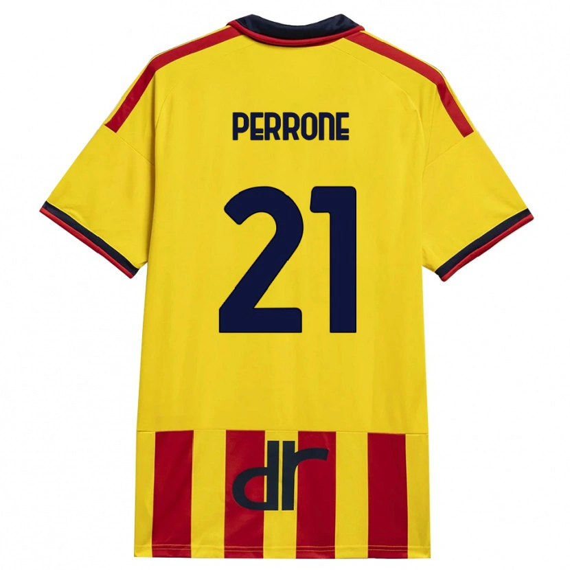 DanxenメンズSamuele Perrone#21イエロー レッドホームシャツ2026/27ジャージーユニフォーム