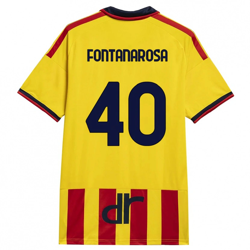 DanxenメンズAndrea Fontanarosa#40イエロー レッドホームシャツ2026/27ジャージーユニフォーム