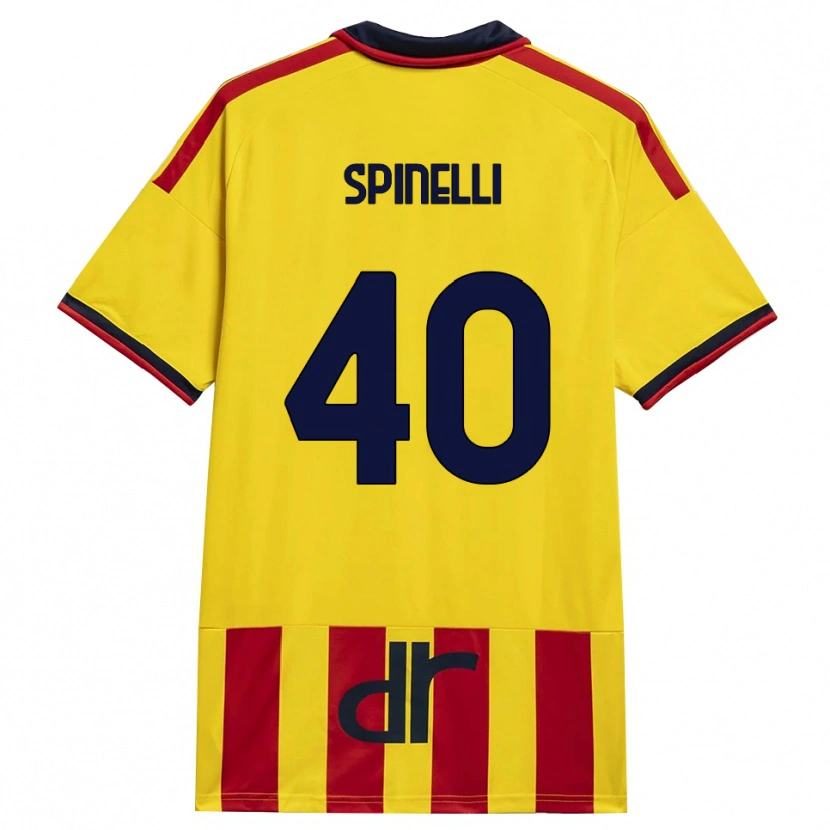 DanxenメンズNicolò Spinelli#40イエロー レッドホームシャツ2026/27ジャージーユニフォーム