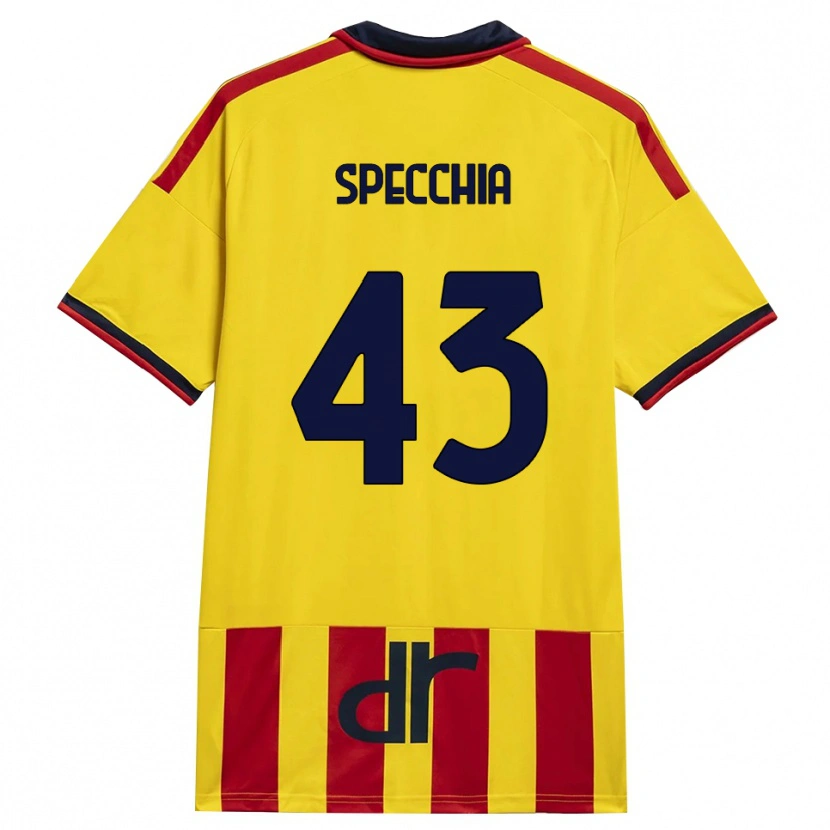 DanxenメンズMarco Specchia#43イエロー レッドホームシャツ2026/27ジャージーユニフォーム
