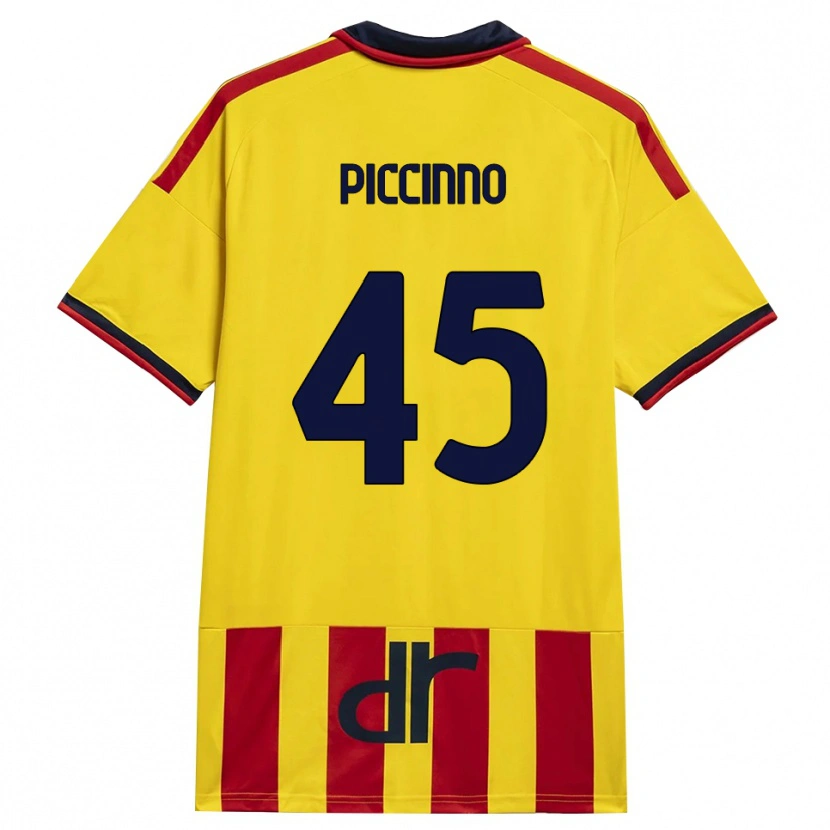 DanxenメンズDaniele Piccinno#45イエロー レッドホームシャツ2026/27ジャージーユニフォーム