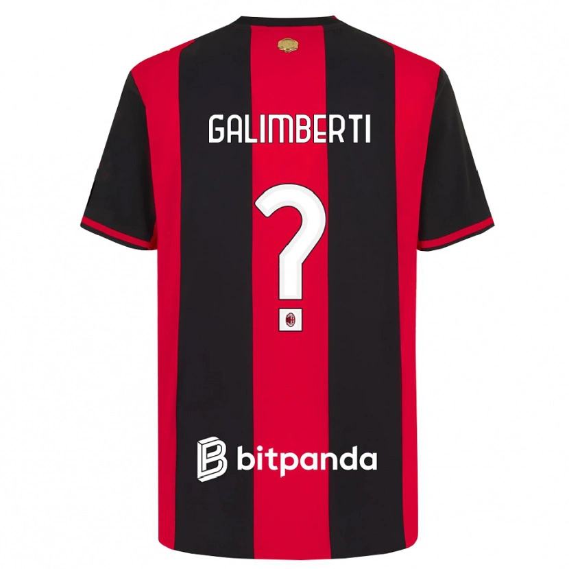 DanxenメンズVittorio Galimberti#0レッド ブラック ホワイトホームシャツ2026/27ジャージーユニフォーム