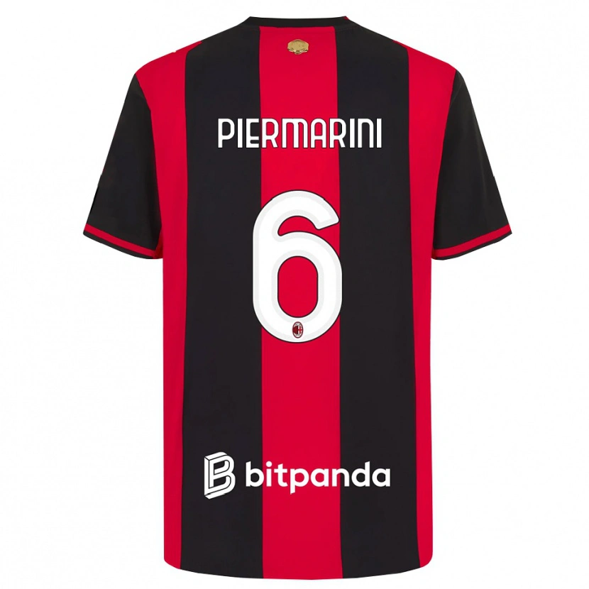 DanxenメンズMattia Piermarini#6レッド ブラック ホワイトホームシャツ2026/27ジャージーユニフォーム