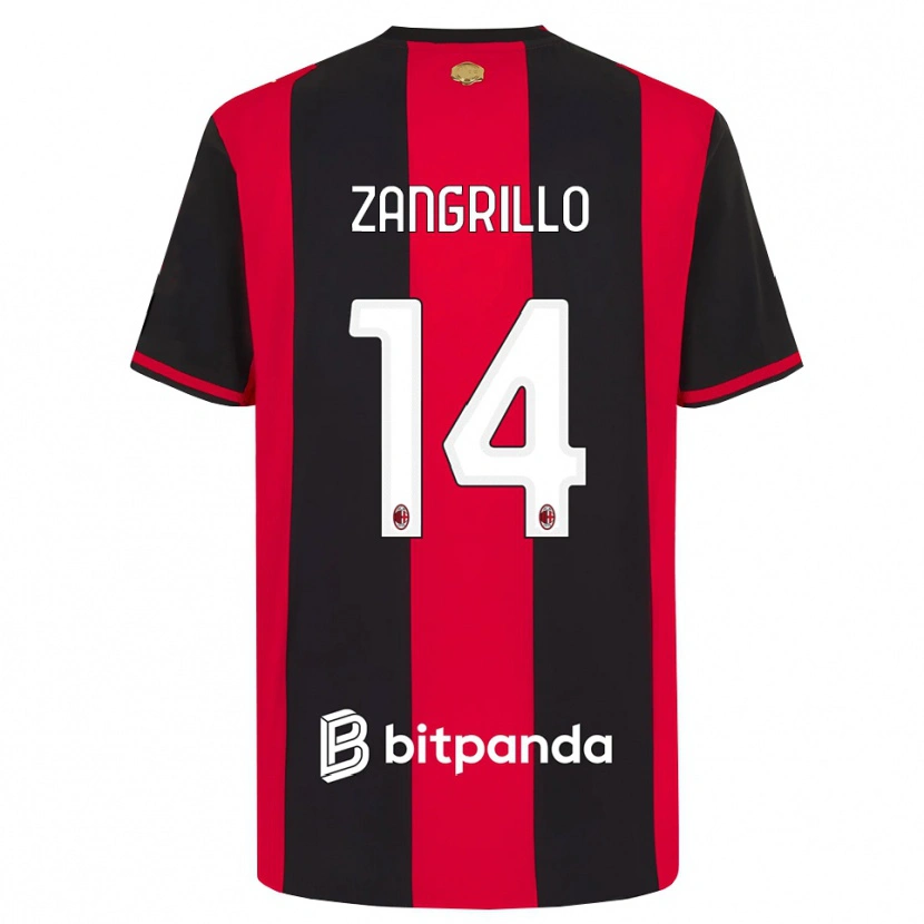 DanxenメンズGiacomo Zangrillo#14レッド ブラック ホワイトホームシャツ2026/27ジャージーユニフォーム