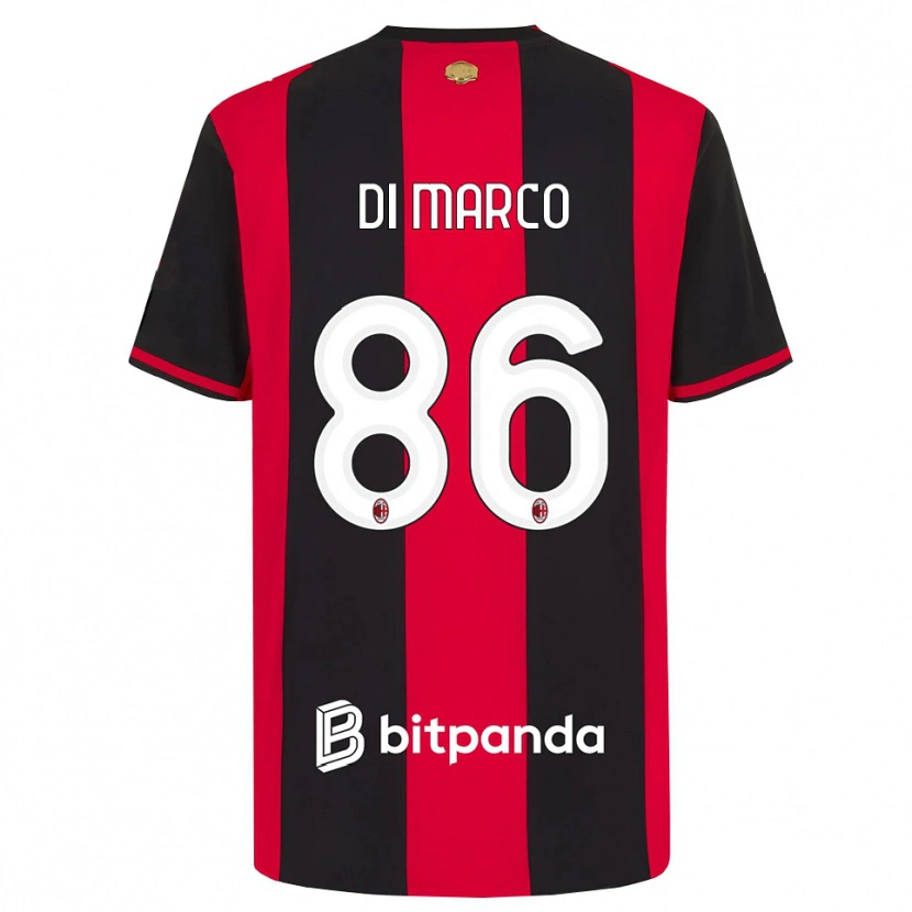 DanxenメンズLuca Di Marco#86レッド ブラック ホワイトホームシャツ2026/27ジャージーユニフォーム