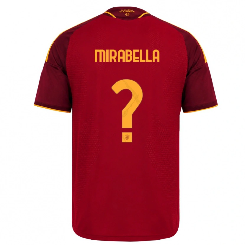 DanxenメンズMattia Mirabella#0レッド ゴールデンイエローホームシャツ2026/27ジャージーユニフォーム