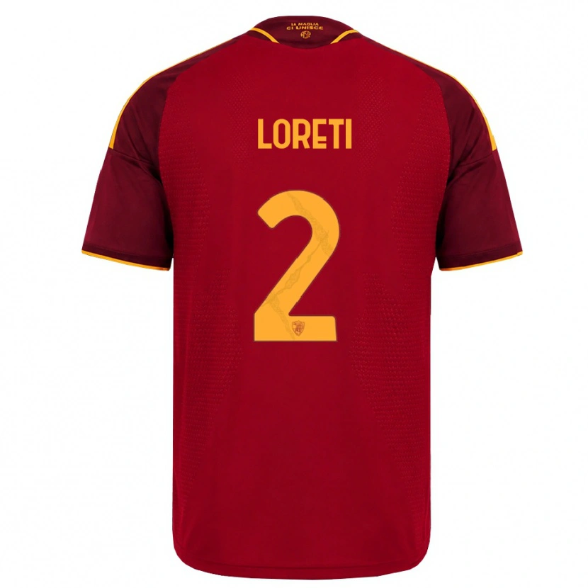 DanxenメンズMirko Loreti#2レッド ゴールデンイエローホームシャツ2026/27ジャージーユニフォーム