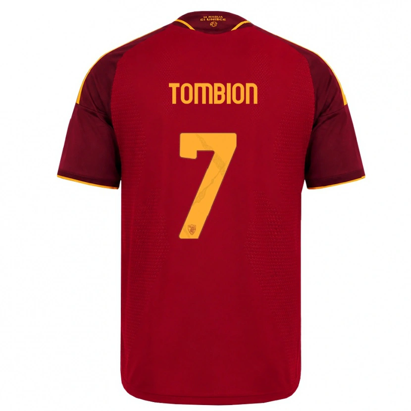 DanxenメンズGianmarco Tombion#7レッド ゴールデンイエローホームシャツ2026/27ジャージーユニフォーム