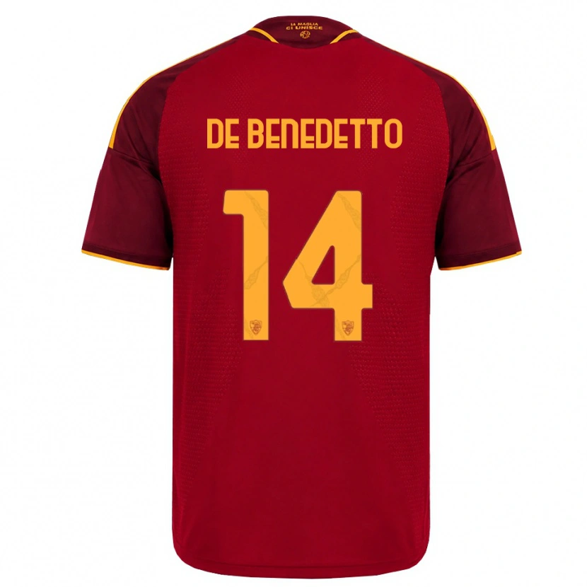 DanxenメンズLorenzo De Benedetto#14レッド ゴールデンイエローホームシャツ2026/27ジャージーユニフォーム