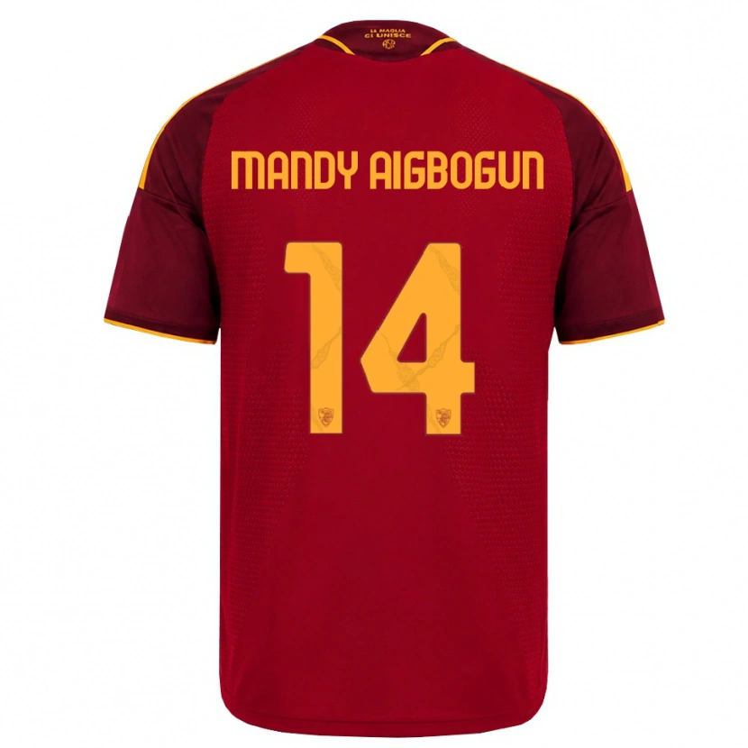 DanxenメンズEseosa Mandy Aigbogun#14レッド ゴールデンイエローホームシャツ2026/27ジャージーユニフォーム