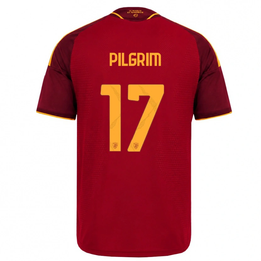 DanxenメンズAlayah Pilgrim#17レッド ゴールデンイエローホームシャツ2026/27ジャージーユニフォーム