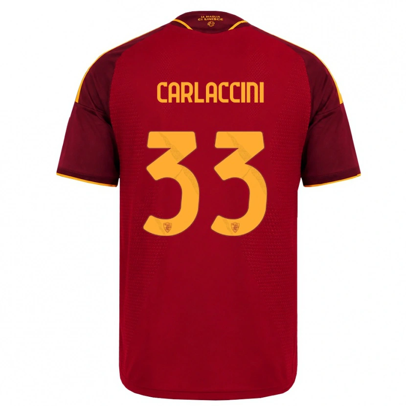 DanxenメンズSamuele Carlaccini#33レッド ゴールデンイエローホームシャツ2026/27ジャージーユニフォーム