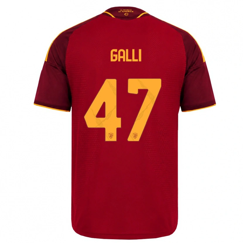 DanxenメンズGiulia Galli#47レッド ゴールデンイエローホームシャツ2026/27ジャージーユニフォーム