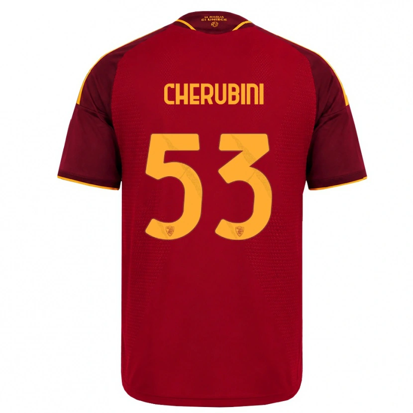DanxenメンズMartina Cherubini#53レッド ゴールデンイエローホームシャツ2026/27ジャージーユニフォーム