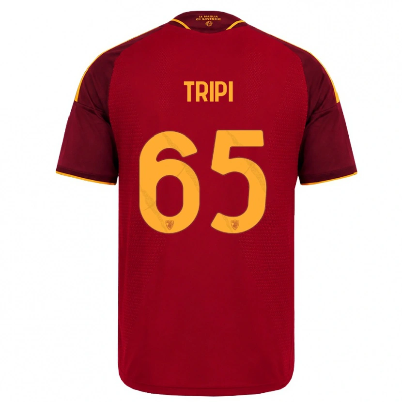 DanxenメンズFilippo Tripi#65レッド ゴールデンイエローホームシャツ2026/27ジャージーユニフォーム