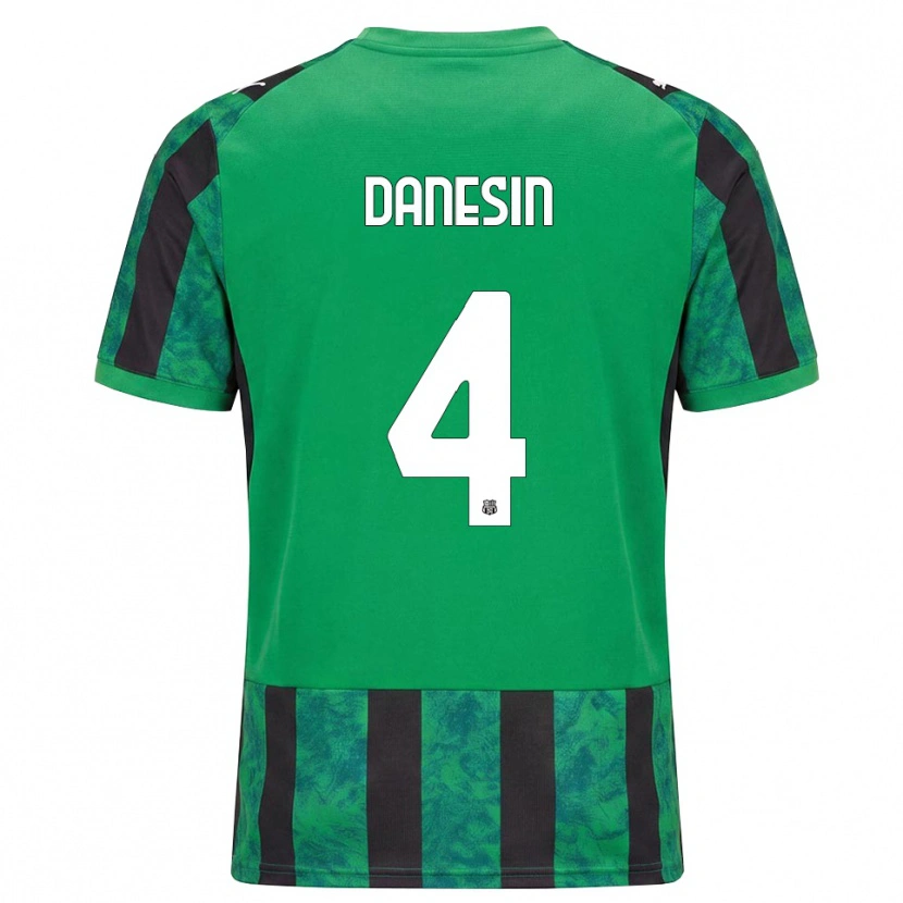 DanxenメンズFederico Danesin#4グリーン ブラック ホワイトホームシャツ2026/27ジャージーユニフォーム