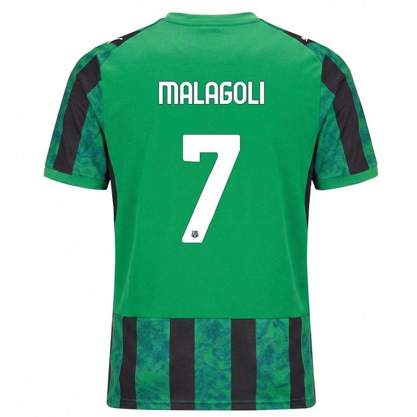 DanxenメンズMattia Malagoli#7グリーン ブラック ホワイトホームシャツ2026/27ジャージーユニフォーム