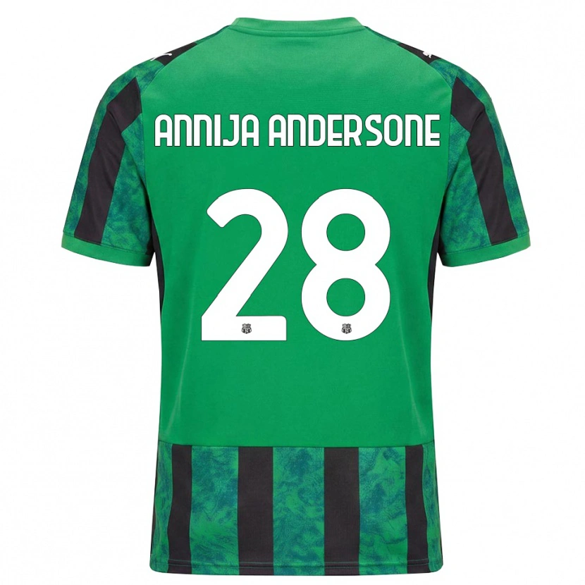 DanxenメンズGabriela Annija Andersone#28グリーン ブラック ホワイトホームシャツ2026/27ジャージーユニフォーム