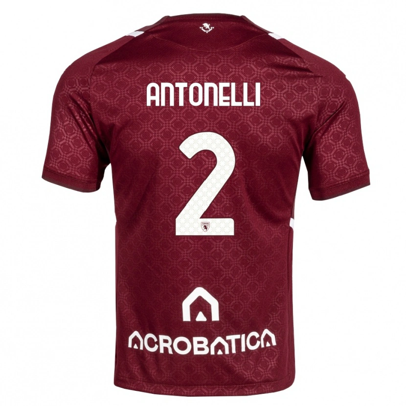 DanxenメンズMoise Antonelli#2バーガンディ ホワイトホームシャツ2026/27ジャージーユニフォーム