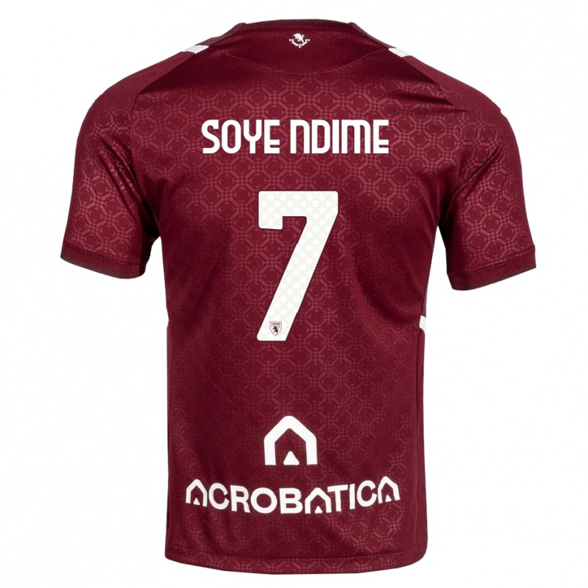 DanxenメンズJonathan Soye Ndime#7バーガンディ ホワイトホームシャツ2026/27ジャージーユニフォーム