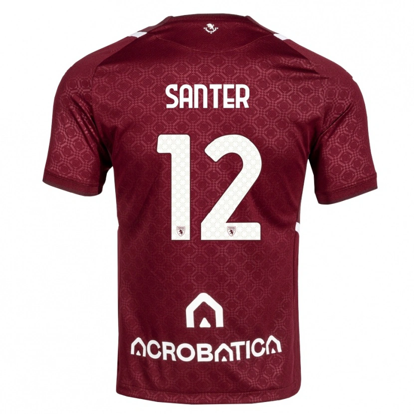 DanxenメンズLeonardo Santer#12バーガンディ ホワイトホームシャツ2026/27ジャージーユニフォーム