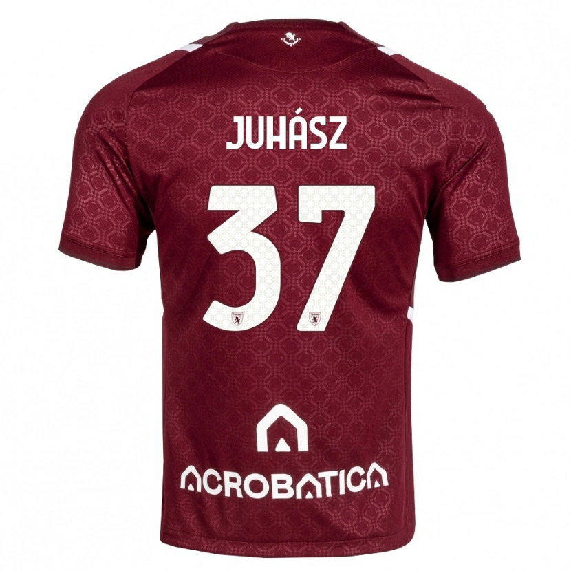 DanxenメンズMartin Juhász#37バーガンディ ホワイトホームシャツ2026/27ジャージーユニフォーム