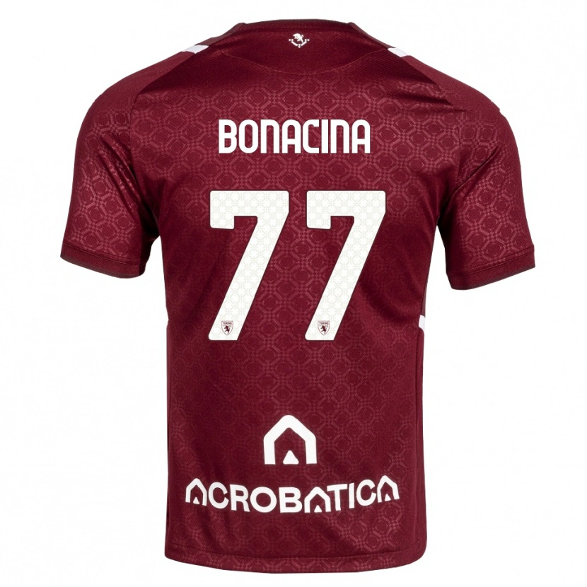 DanxenメンズDavid Bonacina#77バーガンディ ホワイトホームシャツ2026/27ジャージーユニフォーム