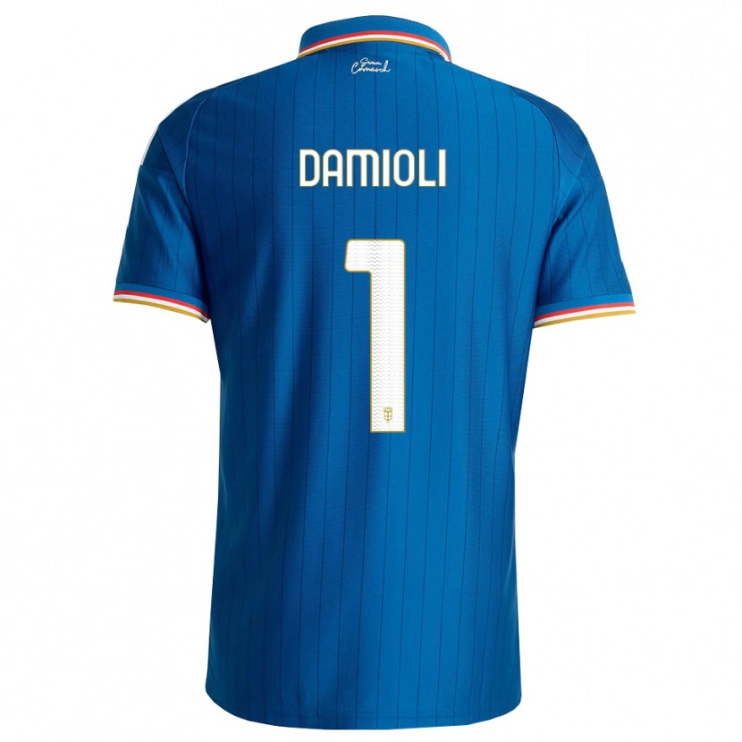 DanxenメンズMattia Damioli#1ブルー ホワイト レッドホームシャツ2026/27ジャージーユニフォーム