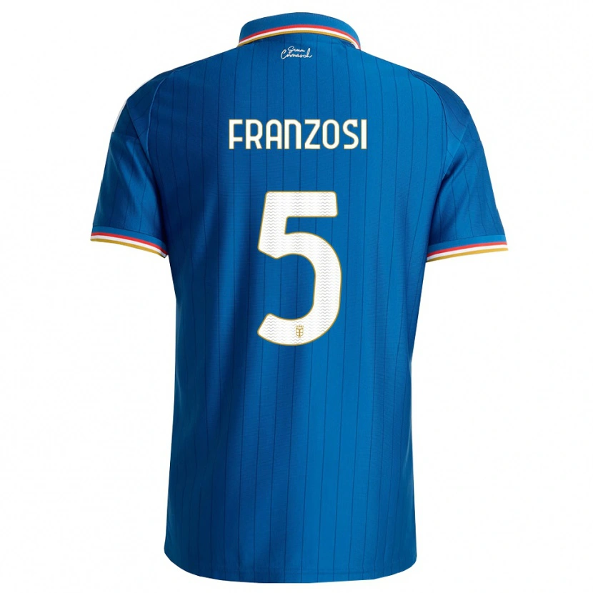 DanxenメンズEdoardo Franzosi#5ブルー ホワイト レッドホームシャツ2026/27ジャージーユニフォーム