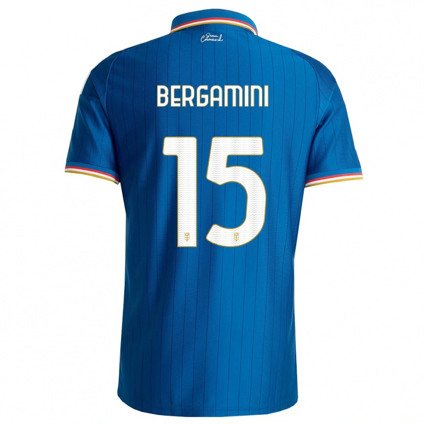 DanxenメンズMattia Bergamini#15ブルー ホワイト レッドホームシャツ2026/27ジャージーユニフォーム